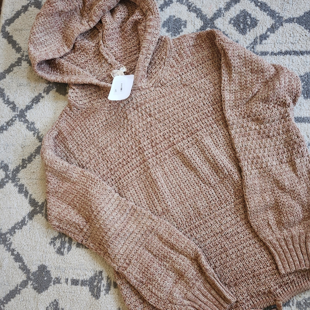 Hem & Thread Brown Knit Cowl Sweater